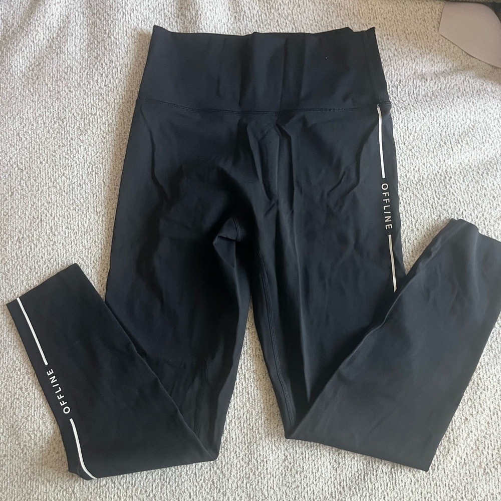 OFFLINE by Aerie Goals High Rise 7/8 Leggings – Black – Size Large